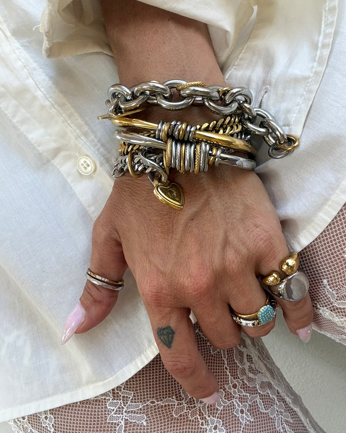 SQUARE STACK GOLD BANGLE
