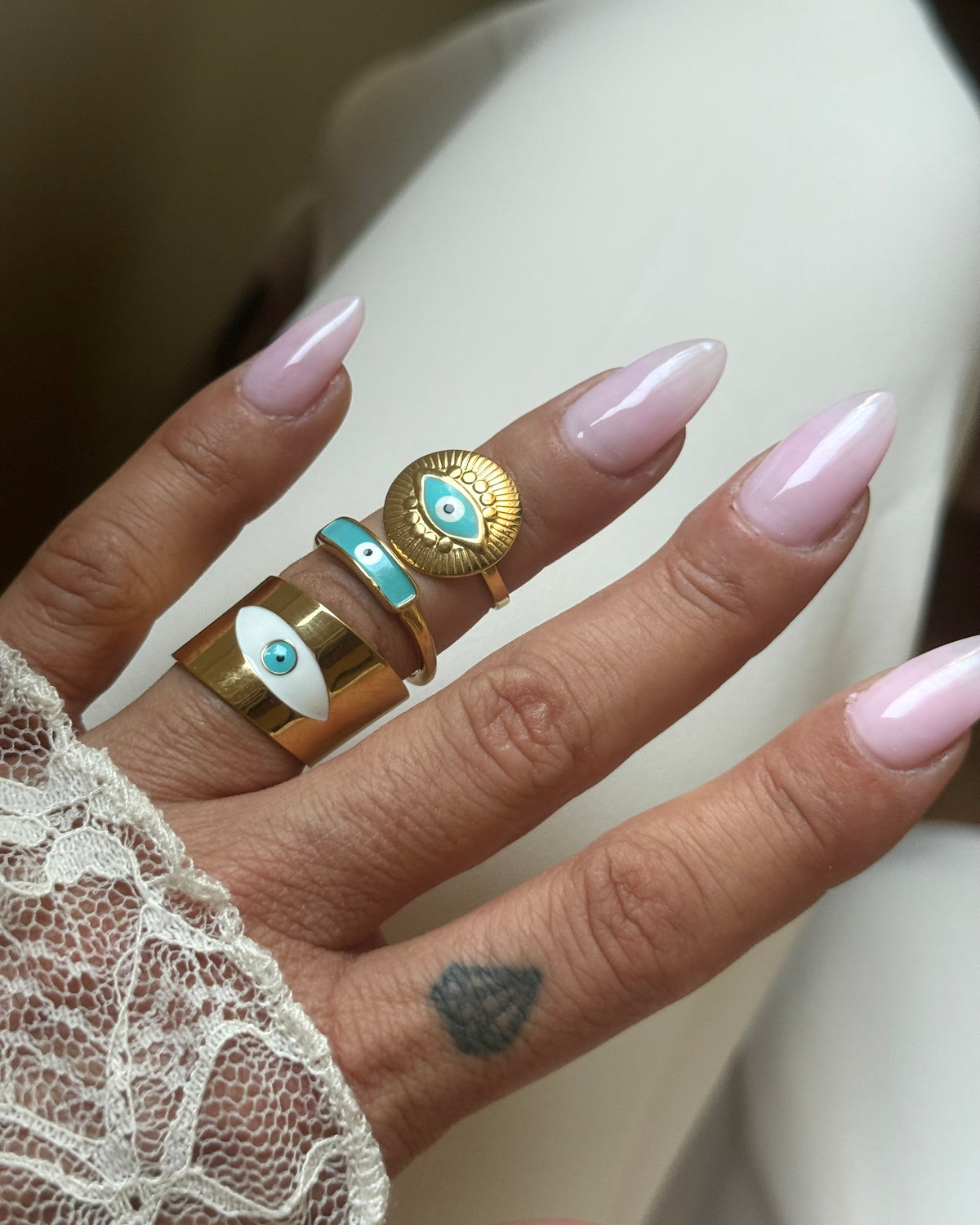 EVIL EYE CUFF RING