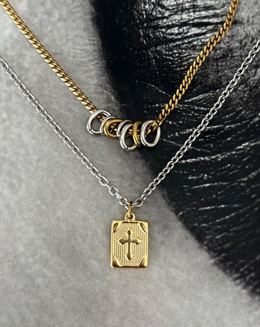 DOUBLE CROSS NECKLACE