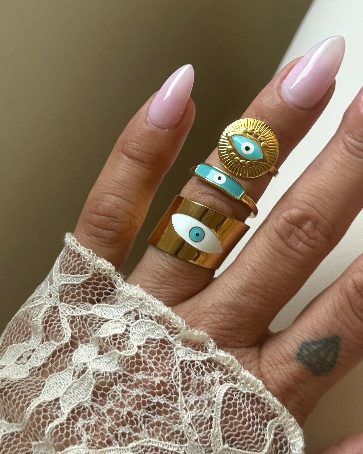 EVIL EYE CUFF RING