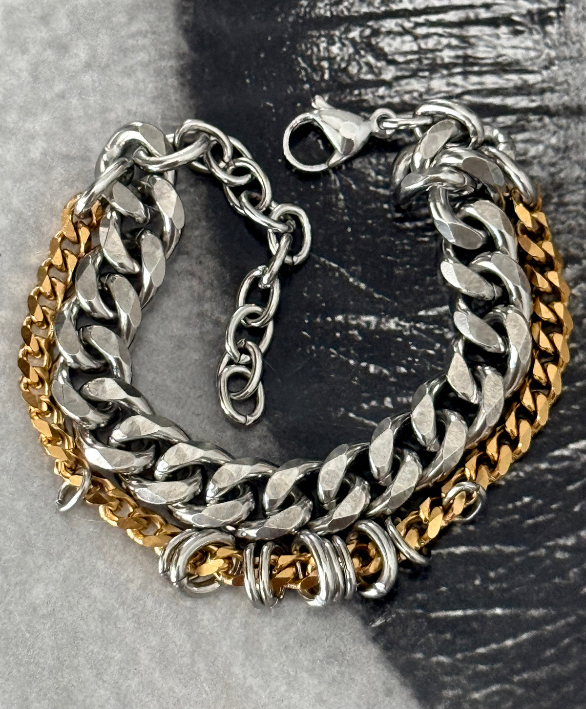 DOUBLE CHAIN MIX BRACELET